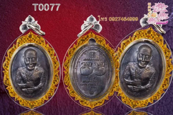 กรอบพลาสติกใส HD1   ลายหน้ากากหน้าชั้นเดียว สีเหลืองทอง(PT-233)ลายผ้า - T0077