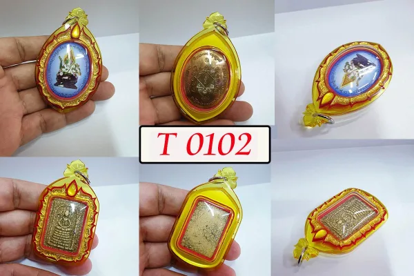 กรอบพลาสติกหน้ากากสองชั้นลายML006 ยอดติดพลอยPtเหลืองมุกทรงยอดน้ำ สี G1ประกานทอง G2แดง G3เหลืองใส G4เหลืองใส) - T0102
