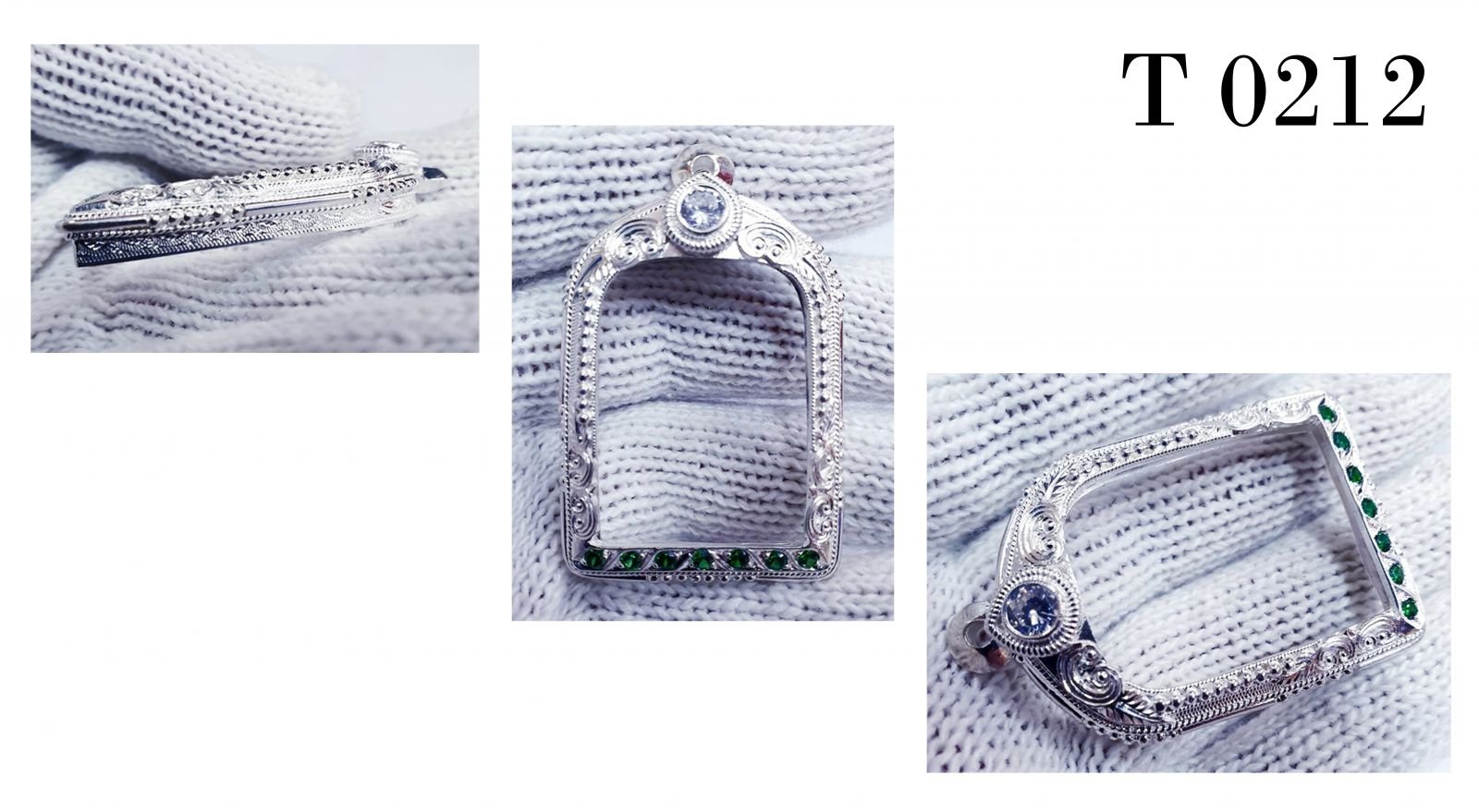 ตลับเงินหน้าโอ ยอดลวดดัดทรงยอดน้ำฝังเพชรCz 4มิลต่อลายตามแบบ กลางลวดไข่ปลา ล่างฝังพลอยสีตามเลือกสลับฉลุลาย ข้างลวดไข่ปลาผสมหลอด - T0212 ตลับ