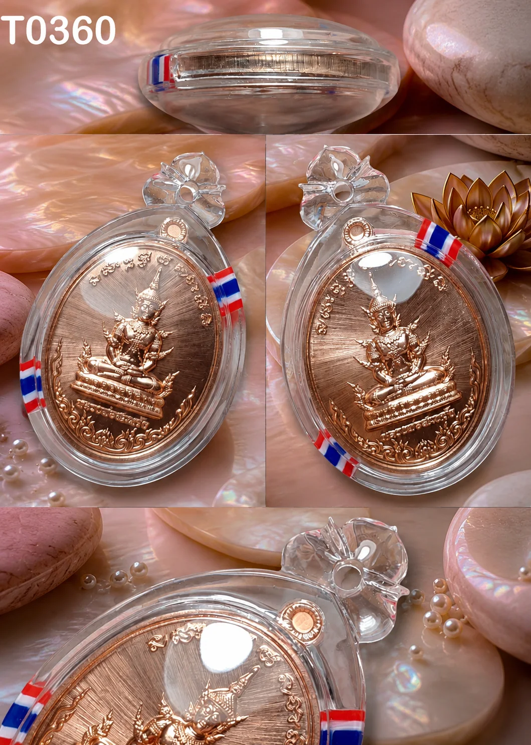 กรอบพลสาติกใสลายธงชาติไทย - T0360