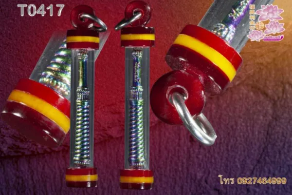 หลอดตะกรุดฝาจุดพลาสติก สีลายตามสั่ง - T0417