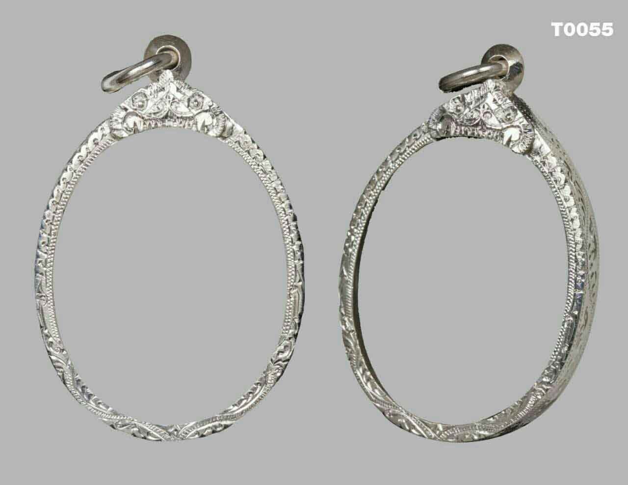 กรอบหน้าเรียบเงินสิงห์เดี่ยว ตรงกลางลายแข้งสิงห์ ล่างแกะลายพญานาค (คัดลอก) - T0055italy