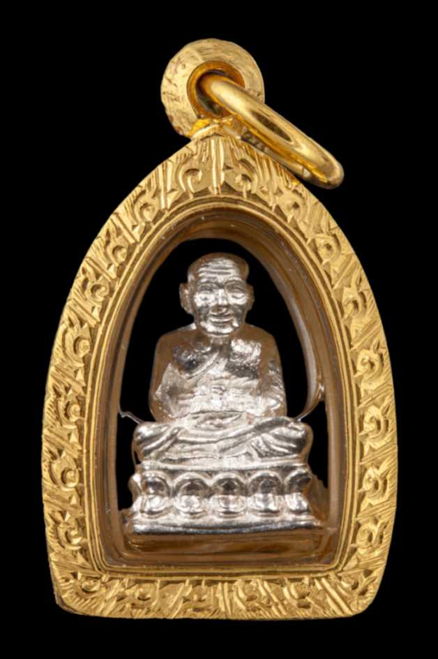 กรอบทองหน้าโอธรรมดาลายแข้งสิงห์ทั้งองค์ ไม่มียอดแหลม - T0010/2