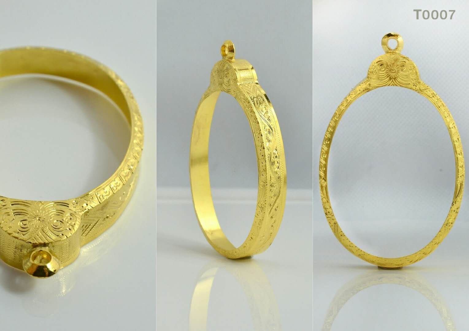 กรอบทองธรรมดาทรงหัวเต่าลายแข้งสิงห์ทั้งองค์  - T0007 (ภาพ 2)